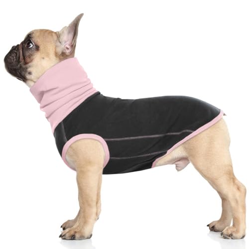 MHaustlie Hundepullover Kleine Hunde Hundepullover Rollkragen Fleece Pullover Hund Hundemantel Fleece, Fleece-Weste Für Kleine, Warmer Und Leichter Pullover Hunde Fleecemantel, Pyjama (Dunkelgrau, S) von MHaustlie