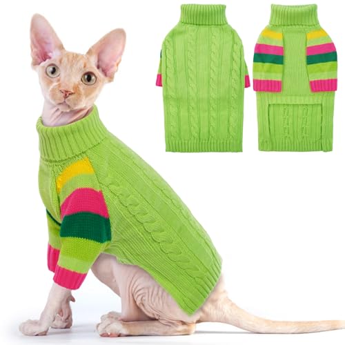 MHaustlie Kleiner Hundepullover, Warmer Hundesweater für kaltes Wetter, Strickwaren mit Rollkragen, Dicker Warmer Pullover, Hundesweater für Chihuahua, Bulldogge, Dackel, Mops, Yorkie (Grün, XS) MHaustlie Kleiner Hundepullover, Warmer Hundesweater für kaltes Wetter, Strickwaren mit Rollkragen, Dicker Warmer Pullover, Hundesweater für Chihuahua, Bulldogge, Dackel, Mops, Yorkie (Grün, XS) von MHaustlie