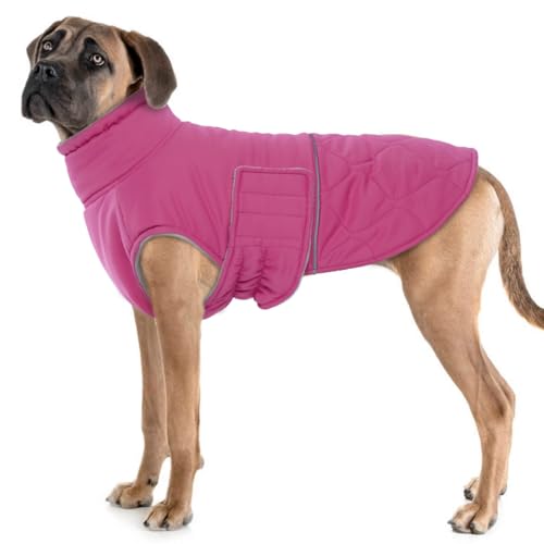 MHaustlie XXL Hundewarmemantel, reflektierende Hundeweste, Verstellbarer Hundemantel für kaltes Wetter, Fleece-Weste für große Hunde, Hundewinterbekleidung für große Hunde (Rosa, 2XL) MHaustlie XXL Hundewarmemantel, reflektierende Hundeweste, Verstellbarer Hundemantel für kaltes Wetter, Fleece-Weste für große Hunde, Hundewinterbekleidung für große Hunde (Rosa, 2XL) von MHaustlie