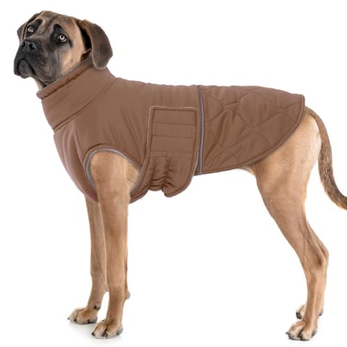 MHaustlie 3XL Hundewarmemantel, Wintermantel für große Hunderassen Hundejacke mit hohem Kragen Fleece-Mantel für Hunde im Schnee Hundewinterbekleidung für Labrador, Dobermann, Schäferhund (Braun, 3XL) MHaustlie 3XL Hundewarmemantel, Wintermantel für große Hunderassen Hundejacke mit hohem Kragen Fleece-Mantel für Hunde im Schnee Hundewinterbekleidung für Labrador, Dobermann, Schäferhund (Braun, 3XL) von MHaustlie