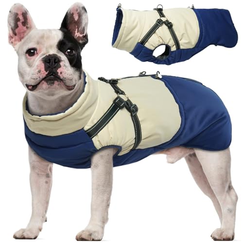 MHaustlie Warmes Hundewintermantel wasserdichte Hundefleecejacke mit Harness-Geschirr und Zugriemen Reflektierender Hundewinterjacke Warme Hundekleidung für große Hunde MHaustlie Warmes Hundewintermantel wasserdichte Hundefleecejacke mit Harness-Geschirr und Zugriemen Reflektierender Hundewinterjacke Warme Hundekleidung für große Hunde von MHaustlie