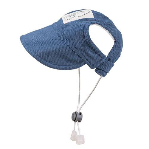 Baseballkappe für Haustiere, Hunde, Katzenhut, Katzenhut, mit Ohrlöchern, verstellbarer Sonnenhut für Welpen, Outdoor, Blau, Größe L Baseballkappe für Haustiere, Hunde, Katzenhut, Katzenhut, mit Ohrlöchern, verstellbarer Sonnenhut für Welpen, Outdoor, Blau, Größe L von MIANHUATANG