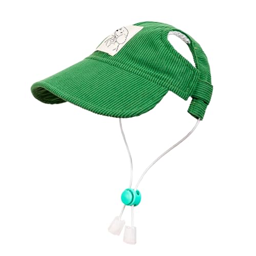 Baseballkappe für Haustiere, Hunde, Katzenhut, Katzenhut, mit Ohrlöchern, verstellbarer Sonnenhut für Welpen, Outdoor, Grün, Größe M Baseballkappe für Haustiere, Hunde, Katzenhut, Katzenhut, mit Ohrlöchern, verstellbarer Sonnenhut für Welpen, Outdoor, Grün, Größe M von MIANHUATANG