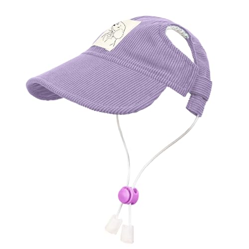 Baseballkappe für Haustiere, Hunde, Katzenhut, Katzenhut, mit Ohrlöchern, verstellbarer Sonnenhut für Welpen, Outdoor, Lila, Größe M Baseballkappe für Haustiere, Hunde, Katzenhut, Katzenhut, mit Ohrlöchern, verstellbarer Sonnenhut für Welpen, Outdoor, Lila, Größe M von MIANHUATANG