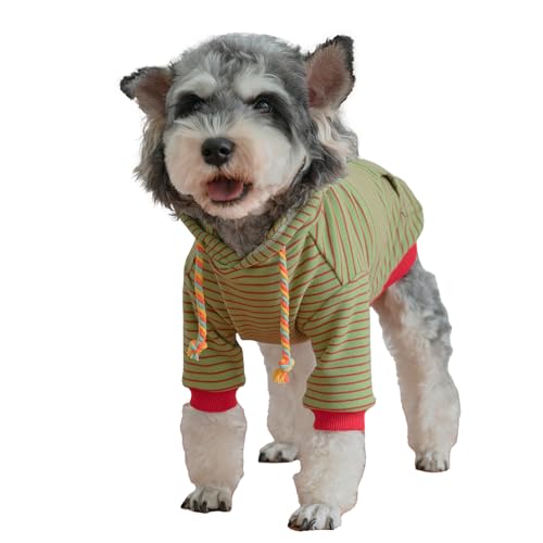 Gestreifter Hunde-Kapuzenpullover, doppelseitiges Fleece, warmes Material, Haustier-Sweatshirt, geeignet für kleine Hunde, modische Kleidung für Katzen Gestreifter Hunde-Kapuzenpullover, doppelseitiges Fleece, warmes Material, Haustier-Sweatshirt, geeignet für kleine Hunde, modische Kleidung für Katzen von MIANHUATANG