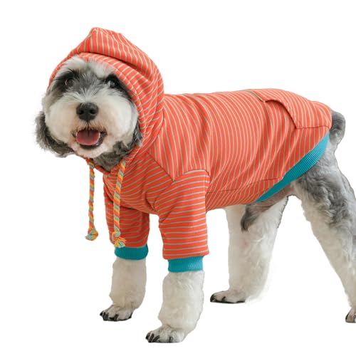 Gestreifter Hunde-Kapuzenpullover, doppelseitiges Fleece, warmes Material, Haustier-Sweatshirt, geeignet für kleine Hunde, modische Kleidung für Katzen Gestreifter Hunde-Kapuzenpullover, doppelseitiges Fleece, warmes Material, Haustier-Sweatshirt, geeignet für kleine Hunde, modische Kleidung für Katzen von MIANHUATANG