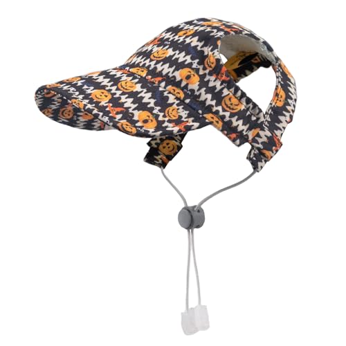 Halloween-Baseballkappe für Hunde, Haustier-Sonnenhut mit Ohrlöchern, Katzenhut, Katzen- und Hunde-Sonnenkappe mit Ohrlöchern, verstellbarer Sonnenhut für Welpen, mittelgroße bis große Hunde Halloween-Baseballkappe für Hunde, Haustier-Sonnenhut mit Ohrlöchern, Katzenhut, Katzen- und Hunde-Sonnenkappe mit Ohrlöchern, verstellbarer Sonnenhut für Welpen, mittelgroße bis große Hunde von MIANHUATANG