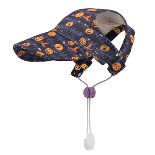 Halloween-Baseballkappe für Hunde, Haustier-Sonnenhut mit Ohrlöchern, Katzenhut, Katzen- und Hunde-Sonnenkappe mit Ohrlöchern, verstellbarer Sonnenhut für Welpen, mittelgroße bis große Hunde Halloween-Baseballkappe für Hunde, Haustier-Sonnenhut mit Ohrlöchern, Katzenhut, Katzen- und Hunde-Sonnenkappe mit Ohrlöchern, verstellbarer Sonnenhut für Welpen, mittelgroße bis große Hunde von MIANHUATANG