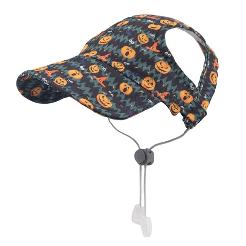 Halloween-Baseballkappe für Hunde, Haustier-Sonnenhut mit Ohrlöchern, Katzenhut, Katzen- und Hunde-Sonnenkappe mit Ohrlöchern, verstellbarer Sonnenhut für Welpen, mittelgroße bis große Hunde Halloween-Baseballkappe für Hunde, Haustier-Sonnenhut mit Ohrlöchern, Katzenhut, Katzen- und Hunde-Sonnenkappe mit Ohrlöchern, verstellbarer Sonnenhut für Welpen, mittelgroße bis große Hunde von MIANHUATANG