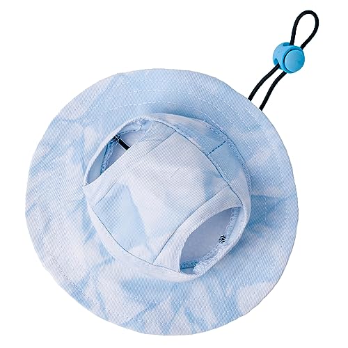 Haustiermütze mit Ohrlöchern, Sonnenschutz, Baseballkappe, geeignet für kleine und mittelgroße Hunde, Outdoor-Kletterhut im Sommer, Haustierprodukte (Blau, XL) von MIANHUATANG