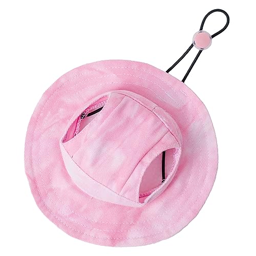 Haustiermütze mit Ohrlöchern, Sonnenschutz, Baseballkappe, geeignet für kleine und mittelgroße Hunde, Outdoor-Kletterhut im Sommer, Haustierprodukte (Rosa, Größe XXL) von MIANHUATANG