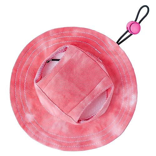 Haustiermütze mit Ohrlöchern, Sonnenschutz, Baseballkappe, geeignet für kleine und mittelgroße Hunde, Outdoor-Kletterhut im Sommer, Haustierprodukte (Rot, Größe XXL) von MIANHUATANG