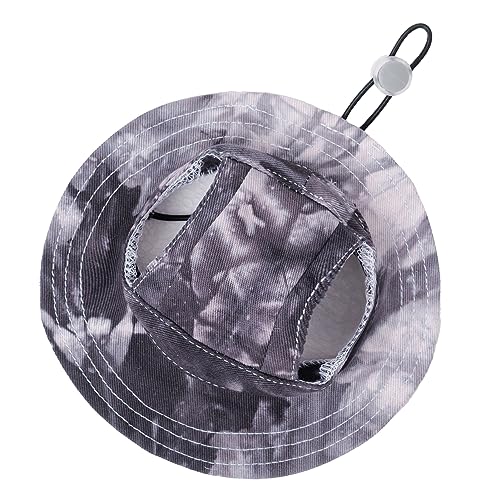 Haustiermütze mit Ohrlöchern, Sonnenschutz, Baseballkappe, geeignet für kleine und mittelgroße Hunde, Outdoor-Kletterhut im Sommer, Haustierprodukte (Schwarz, Größe XXL) von MIANHUATANG