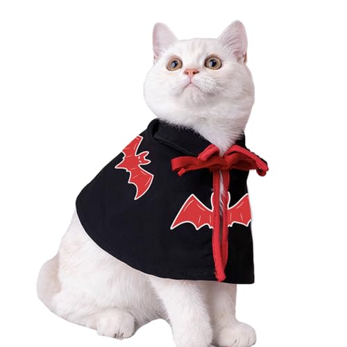 Katzenumhang-Kostüm, Halloween-Haustierkleidung, Haustierumhang, Cosplay-Party für kleine Hunde, Katzen, Kleidung (schwarz, klein) von MIANHUATANG