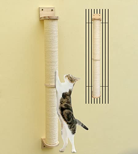 MIAOGE® Kratzbaum Wandmontage,Kletterwand Katzen ,Kratzbaum Wand,Kratzsäule für Katzen,Kratzstamm für Katzen(Sisalseil_Φ7) von MIAOGE