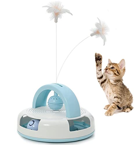 Katzenspielzeug Interaktives Ball Federspielzeug für Indoor-Katzen, Katzenminze Spielzeug für Kätzchen mit Ersatz von MIAOXSEN