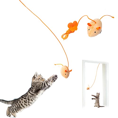 Katzenspielzeug Maus - Türhängend - Katzenminze - Jingly Bell - Katzentür Rahmen interaktives Kauspielzeug für Indoor Katzen von MIAOXSEN