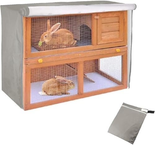 Abdeckung für Kaninchenstall, wasserdichte Kaninchenkäfig-Staubschutz, 210D-Oxford Doppelschicht Abdeckung für Katzen, Hamster, Kaninchen, Haustiere, 122x50x105cm (Grau) Abdeckung für Kaninchenstall, wasserdichte Kaninchenkäfig-Staubschutz, 210D-Oxford Doppelschicht Abdeckung für Katzen, Hamster, Kaninchen, Haustiere, 122x50x105cm (Grau) von MIATTCLD