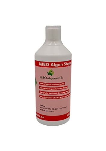 MIBO Algenstopp Algenvernichter 1000 ml Flasche ausreichend für 10.000 L Neue Rezeptur ohne Kupfer größere Reichweite!! von MIBO-Aquaristik