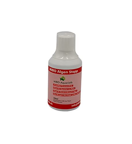 MIBO Algenstopp Algenvernichter 250 ml Flasche ausreichend für 2.500 l Neue Rezeptur ohne Kupfer größere Reichweite!! von MIBO-Aquaristik