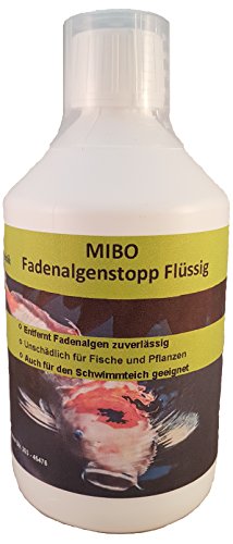 MIBO Fadenalgenvernichter Flüssig 500ml für 15.000 Liter Teichwasser Fadenalgen Stopp von MIBO-Aquaristik