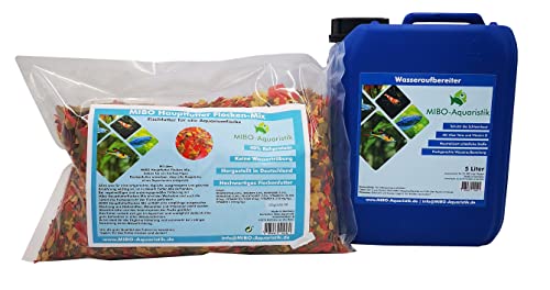 MIBO Wasseraufbereiter 5000ml+Flockenfutter 2500ml/425g Spar Set von MIBO-Aquaristik