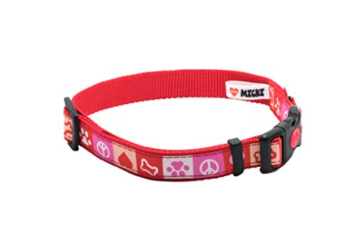 MICHI MICHI-C16 Hundehalsband Paws, XS, rot von MICHI