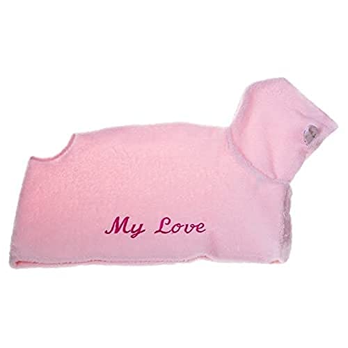 MICHI MICHI-LB03 Bathrobe My Love Pink Hund Bademantel, S von MICHI