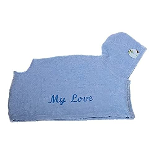 MICHI MICHI-LB06 Bathrobe My Love Blue Hund Bademantel, S von MICHI