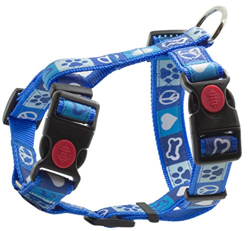 MICHI MICHI-P14 Hundegeschirr Paws, M/L, blau von MICHI