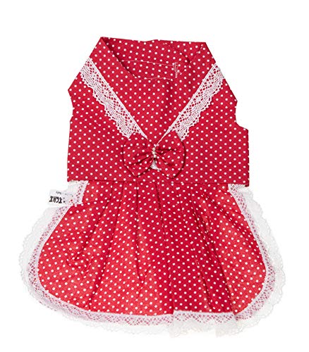 MICHI MICHI-SCAB01-L Abito POIS PUPI Dots Dress Red L Hundekleid von MICHI