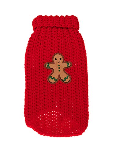 MICHI MICHI-SCMX01-M Maglione Natale Xmas Sweater Gingerbread Red M Hundepullover von MICHI