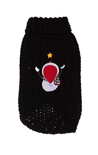 MICHI MICHI-SCMX03-XXXL Maglione Natale Xmas Sweater Snowman Black XXXL Hundepullover von MICHI