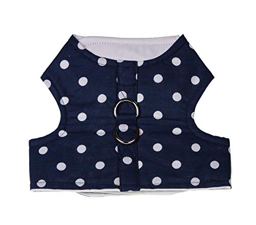 MICHI MICHI-SCPE01-L PETTORINA POIS PUPI Dots Harness Navy L Hundegeschirr von MICHI