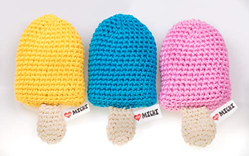 MICHI SC26 Crochet Toy Ice Lolly Pink Gehäkeltes Hundespielzeug von MICHI