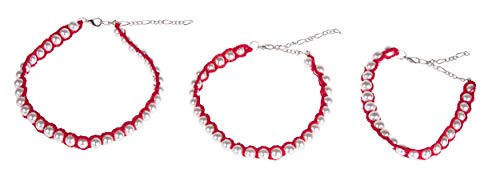 MICHI SC74 Crochet Necklace red M 24-30 cm (9-12") Halskette für Hunde von MICHI