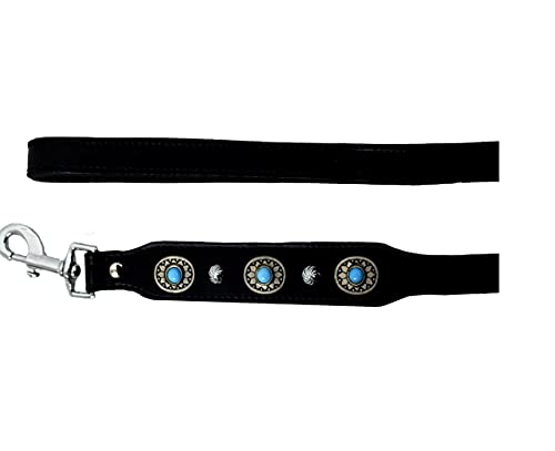 MICHUR Alonzo Leine Hundeleine Leder, Flachleine, Lederleine Hund, PASSEND ZUM Halsband Alonzo, Schwarz, Leder Gr. (ca.) 150x2,5cm von MICHUR OUR WORLD OF PETS FINEST
