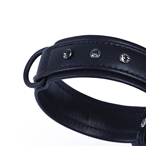 MICHUR Zorro Hundehalsband Leder, Lederhalsband Hund, Halsband, Schwarz, Leder, mit schwarzen Strasssteinen/Kristallen, in verschiedenen Größen erhältlich MICHUR Zorro Hundehalsband Leder, Lederhalsband Hund, Halsband, Schwarz, Leder, mit schwarzen Strasssteinen/Kristallen, in verschiedenen Größen erhältlich von MICHUR OUR WORLD OF PETS FINEST