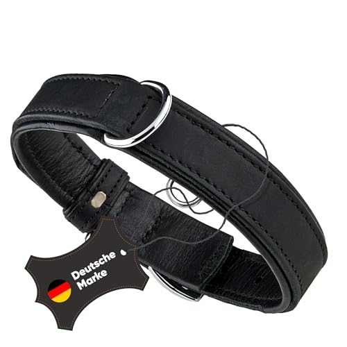 Michur Minimo Schwarz Hundehalsband Leder, Lederhalsband Hund, Halsband, Leder, in verschiedenen Größen erhältlich von MICHUR OUR WORLD OF PETS FINEST