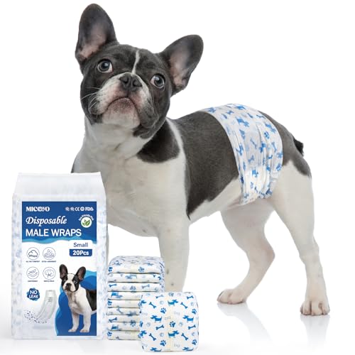 MICOOYO Einweg-Hunde-Bauchbänder für männliche Hunde, Größe S, 50 Stück von MICOOYO