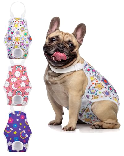 MICOOYO Hunde-Periodenhose, wiederverwendbare Hundewindeln für Hündinnen, mit verstellbarem Strumpfhalter, waschbar, Damenhose für Hündinnen, Katzen, Welpen, Regenbogen, Größe XL, 3 Stück MICOOYO Hunde-Periodenhose, wiederverwendbare Hundewindeln für Hündinnen, mit verstellbarem Strumpfhalter, waschbar, Damenhose für Hündinnen, Katzen, Welpen, Regenbogen, Größe XL, 3 Stück von MICOOYO