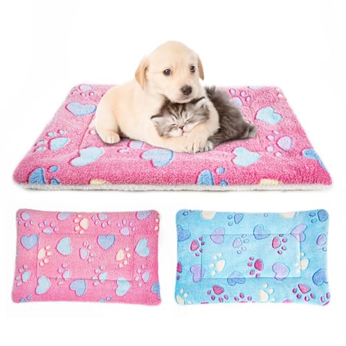 MICOOYO Hundebox Bett Matratze - Fleece Haustier Kissen Bett Matte, Waschbar Katzenkissen Pad für kleine Hunde Katze Welpen (S) von MICOOYO