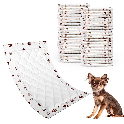 MICOOYO Hundewindeleinlagen, Hundewindelunterlagen, Einweg-Hunde-Booster-Pads für Hunde, Bauchband, Hundewindeleinlagen für männliche Hunde (Pfoten, XS, 25 Stück) von MICOOYO