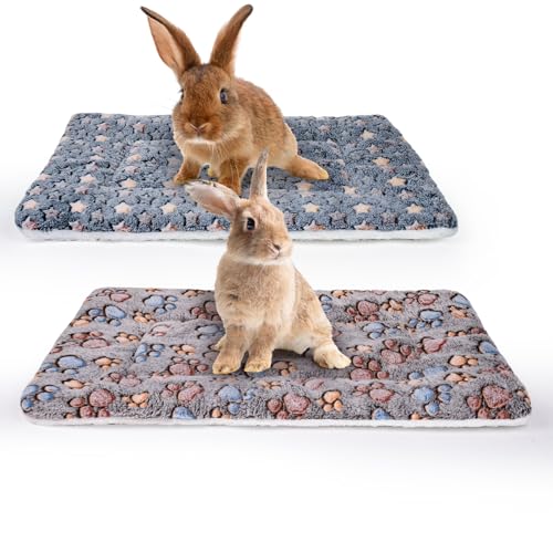 MICOOYO Meerschweinchen-Bettmatte, flauschiges Kaninchenbett, Fleece-Bettmatratzen für Kaninchen, Ratten, Igel, Chinchilla, Hamster (49 x 32 cm), 2 Stück von MICOOYO