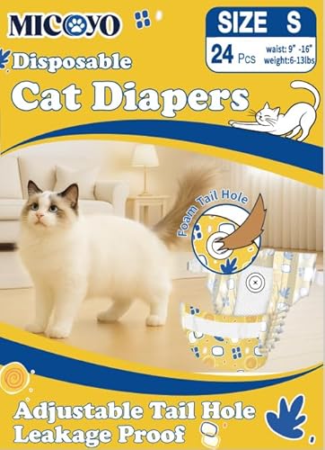 MICOOYO Wegwindeln für Katzen (S, Count, 24) von MICOOYO