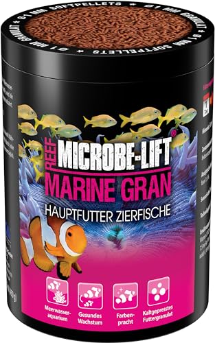 MICROBE-LIFT Marine Gran - 1000 ml - Hochwertiges Soft Granulat Fischfutter, fördert Farbenpracht und Wachstum von Meerwasser-Fischen, kaltgepresst. von MICROBE-LIFT