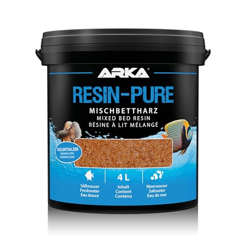 ARKA Resin-Pure - 4000 ml - Effektives Mischbettharz/Vollentsalzer entfernt effizient Silikat, Nitrat und TDS aus dem Aquariumwasser, optimal für den Einsatz mit Resinfiltern an Osmoseanlagen von ARKA