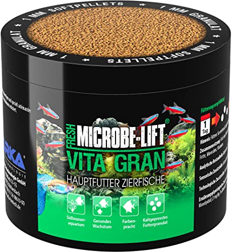 MICROBE-LIFT Vita Gran - 500 ml - Nährstoffreiches Granulatfutter für lebendige Farben und gesundes Wachstum bei Fischen in Süßwasseraquarien, kaltgepresst. von MICROBE-LIFT