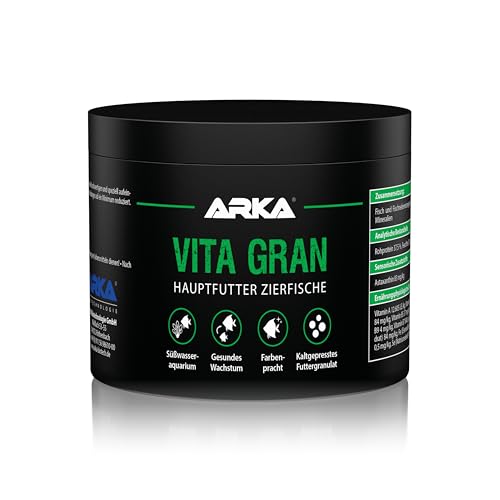 Microbe-Lift Vita Gran - 500 ml - Nährstoffreiches Granulatfutter für lebendige Farben und gesundes Wachstum bei Fischen in Süßwasseraquarien, kaltgepresst von ARKA