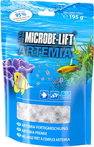 Microbe-Lift Artemia - 195 g - Komplettes Set mit Artemia-Eiern Plus Salz, bietet ideales Lebendfutter für die gesunde Ernährung von Aquarienfischen in Meer & Süßwasser. von ARKA
